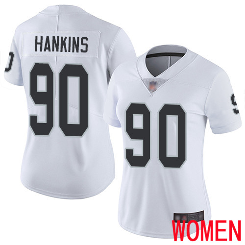 Oakland Raiders Limited White Women Johnathan Hankins Road Jersey NFL Football #90 Vapor Jersey